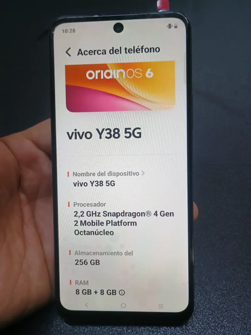 Smartphone Vivo Y38 5G con 256GB y 8GB RAM - 4