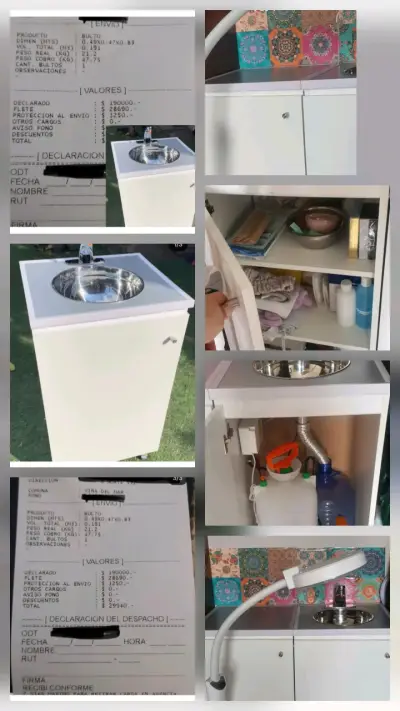 Lavamanos portátil con gabinete, son 2 muebles - miniatura 2