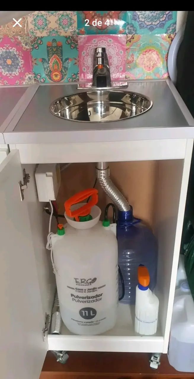 Lavamanos portátil con gabinete, son 2 muebles - 3