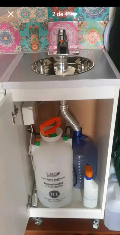 Lavamanos portátil con gabinete, son 2 muebles - miniatura 3