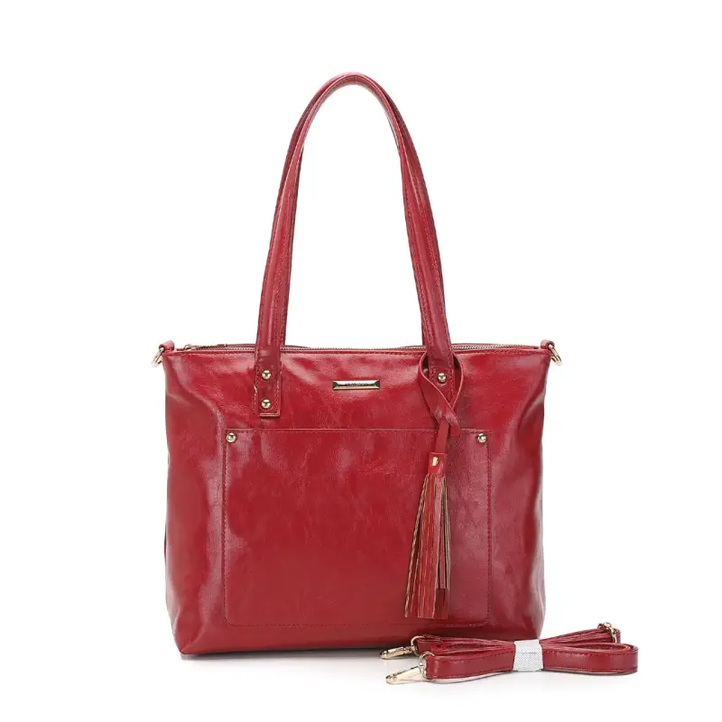 cartera marca Lilas color rojo, excelente calidad - 1