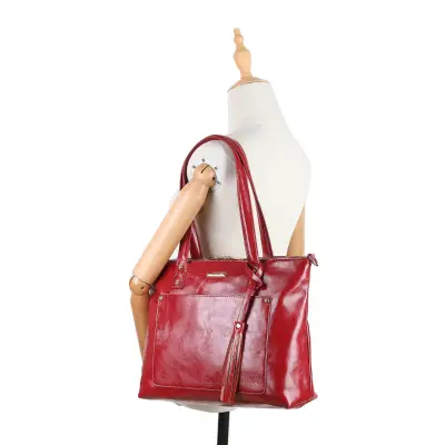 cartera marca Lilas color rojo, excelente calidad - miniatura 3