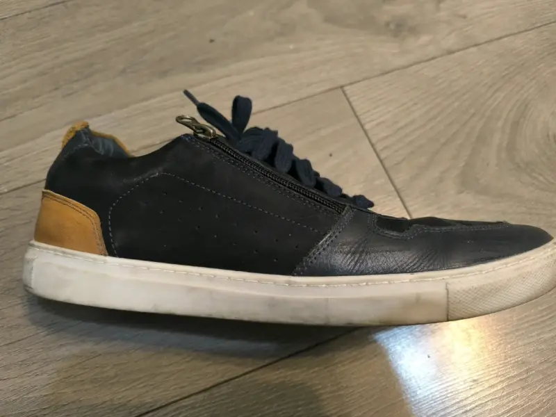 Zapatillas Guante de cuero azul con cierre lateral - 2