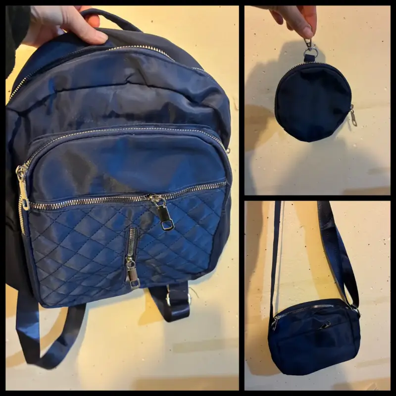 Set Mochila azul con bandolera y monedero a juego