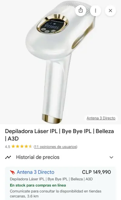 Depiladora Láser IPL Bye Bye con 9 Niveles - miniatura 2