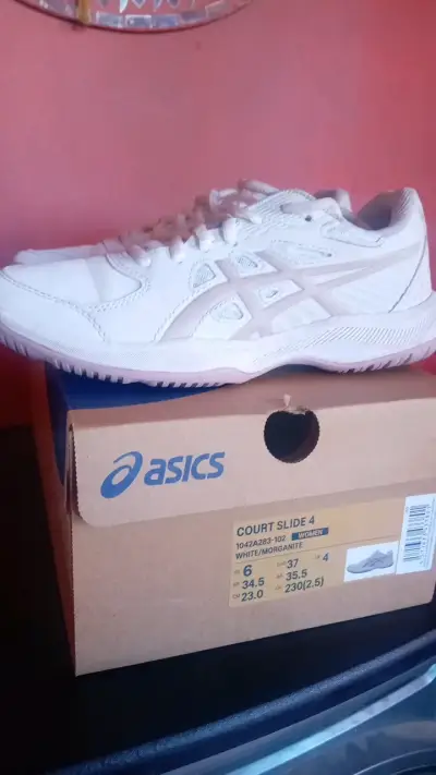Zapatillas deportivas blancas Asics Court Slide 4 - miniatura 3