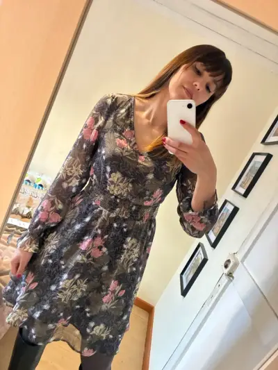 Vestido floral manga larga para mujer - miniatura 2