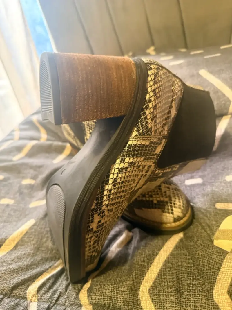 Botines de cuero con estampado de serpiente - 2