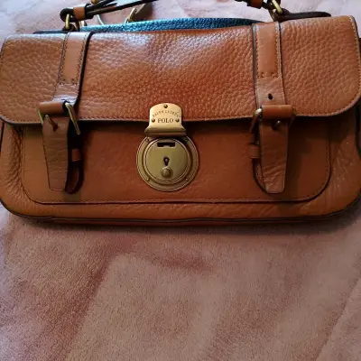 Cartera de cuero marrón Ralph Lauren Polo - miniatura 1