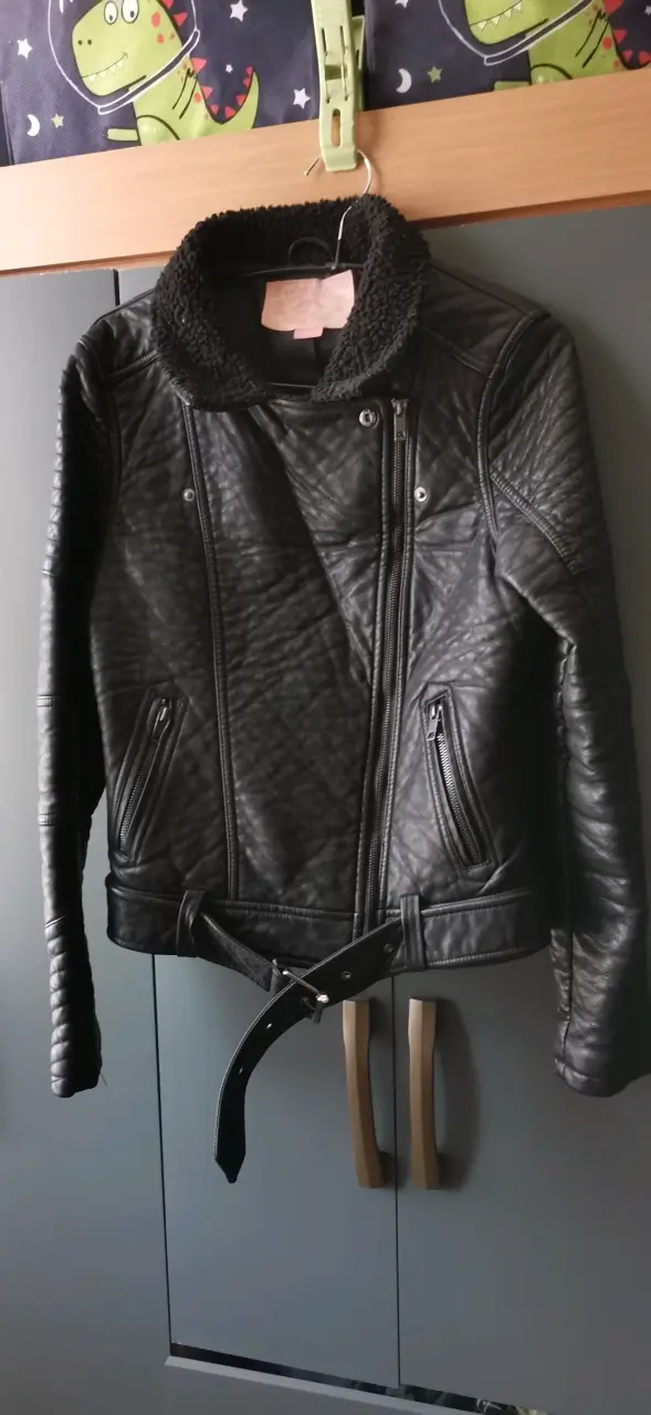 Chaqueta de ecocuero negra con forro Fiorucci - 4