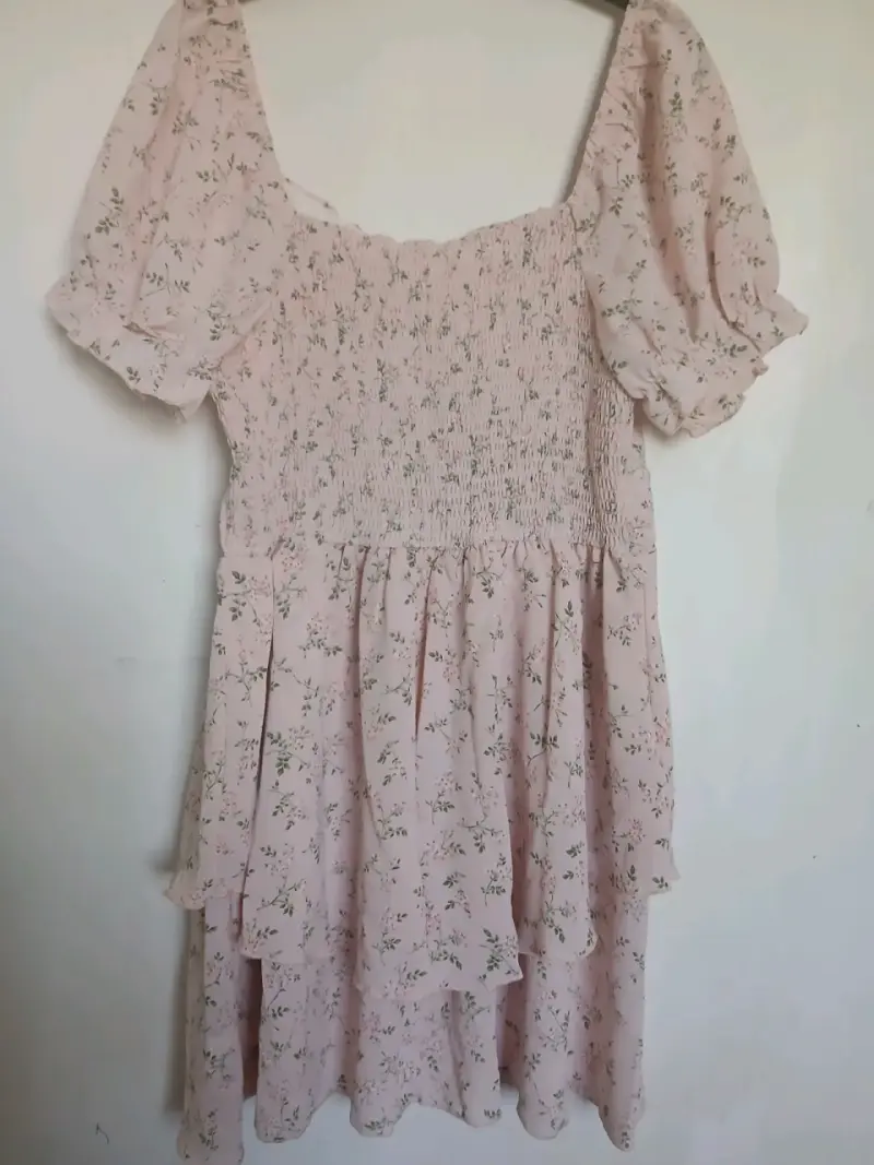 Vestido floral manga abullonada Flirla - 4