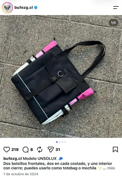 Mochila Negra modelo unsolux - miniatura 2