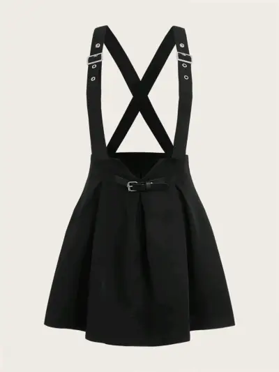Falda con tirantes negra estilo vintage - miniatura 1
