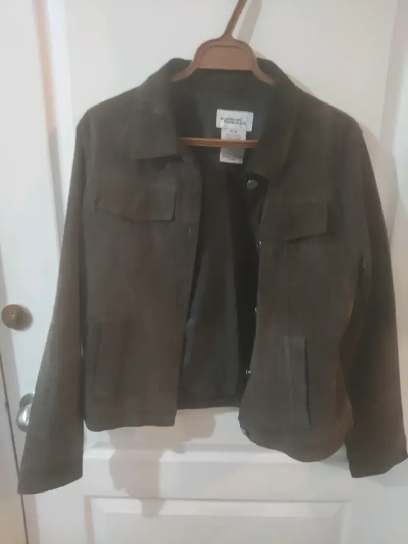 Chaqueta de gamuza marrón para mujer - 1