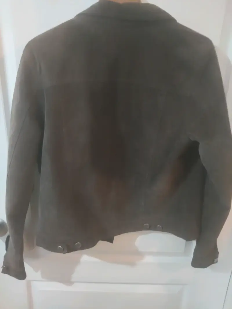 Chaqueta de gamuza marrón para mujer - 2