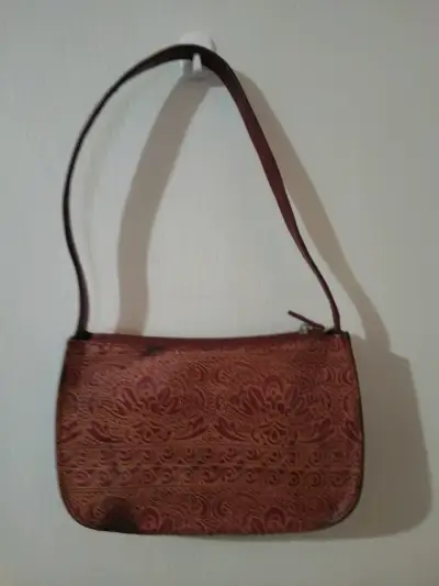 Cartera de cuero grabado marrón - miniatura 2