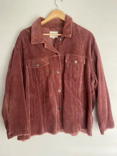 Chaqueta de pana color terracota para mujer - miniatura 1