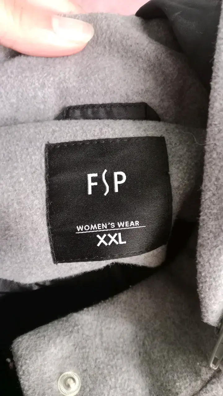 Abrigo gris con capucha para mujer FSP - 2
