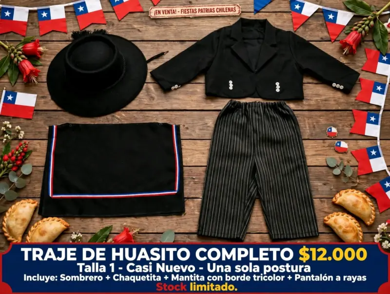 Traje de Huaso Completo para Niño Talla 1