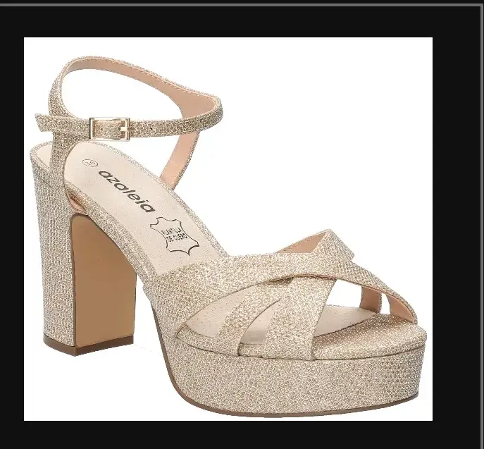 Sandalias de tacón alto doradas Azaleia