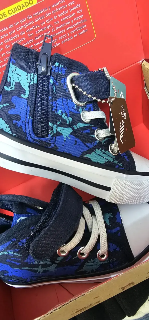 Zapatillas altas para niños Pillin azul camuflaje - 4