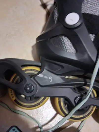 Patines en línea Oxelo talla 37 gris y verde - miniatura 4