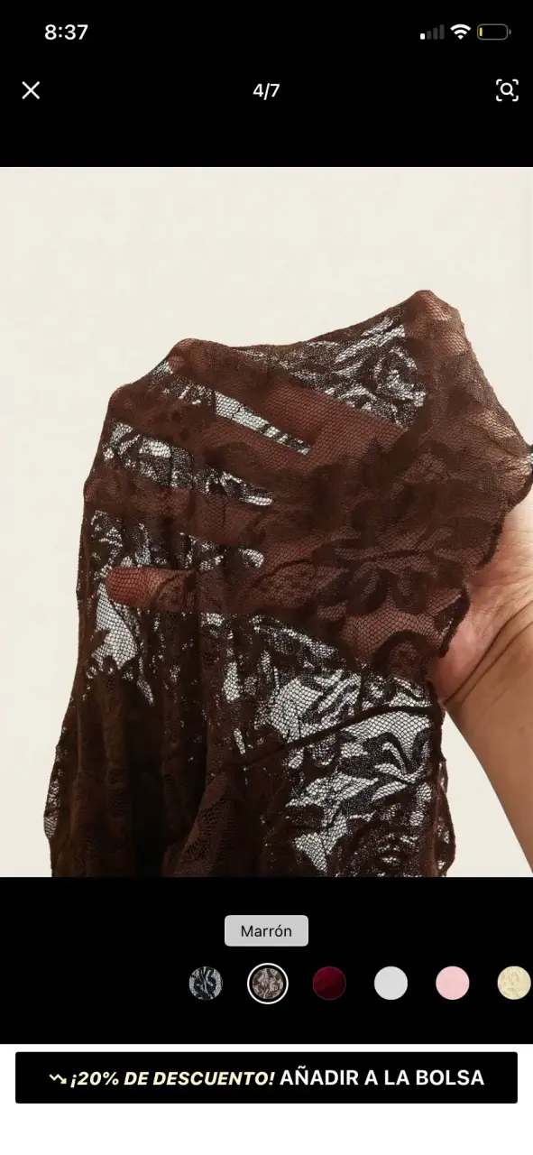Top de encaje marrón talla xs - 3