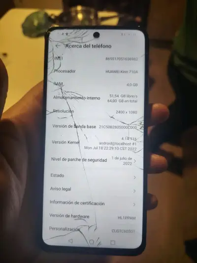 Huawei Y7a con pantalla rota y rayas - miniatura 4