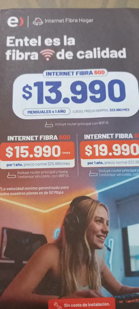 Plan de Internet Fibra 800 Mbps con Streaming - 3