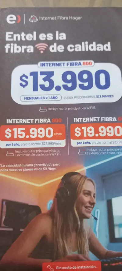 Plan de Internet Fibra 800 Mbps con Streaming - miniatura 3