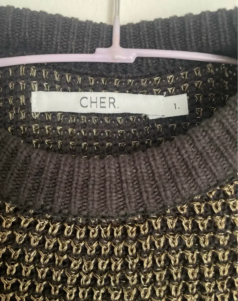Suéter tejido dorado y negro Cher - 4