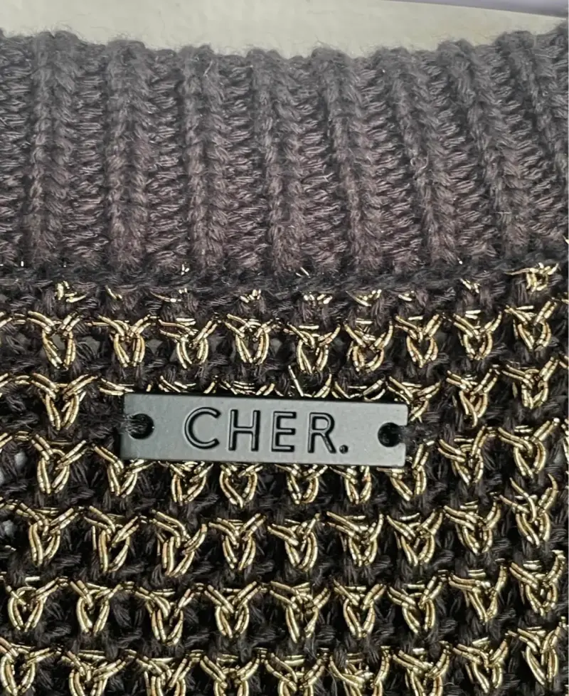 Suéter tejido dorado y negro Cher - 6