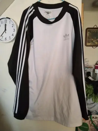 Polera Adidas blanca y negra de manga larga - miniatura 2