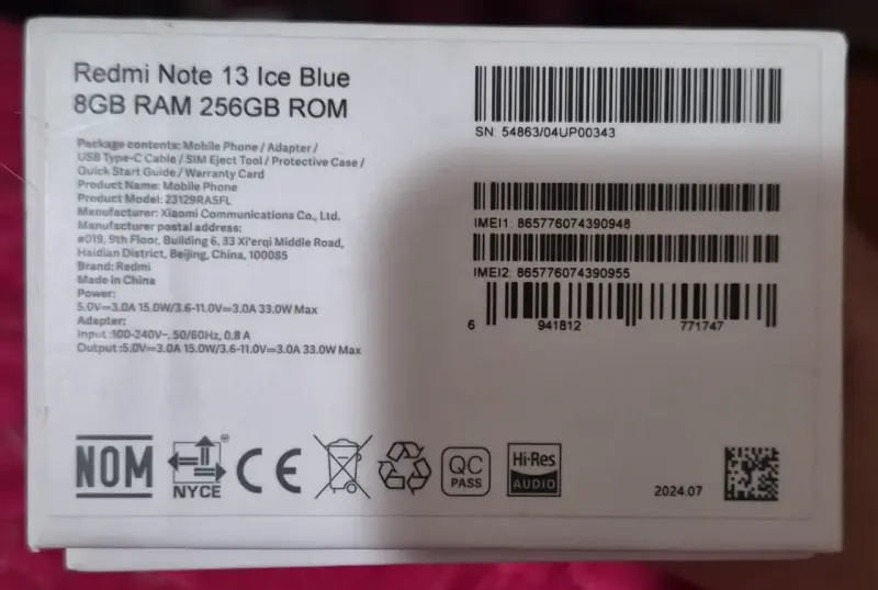 Xiaomi Redmi Note 13 Ice Blue 8GB RAM 256GB ROM - 3