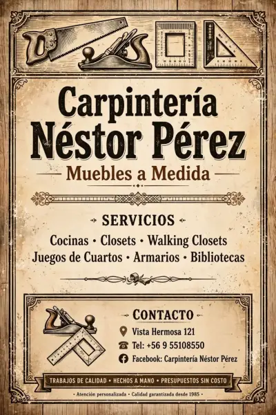 Closet de Madera a Medida con Puertas y Cajones - miniatura 1