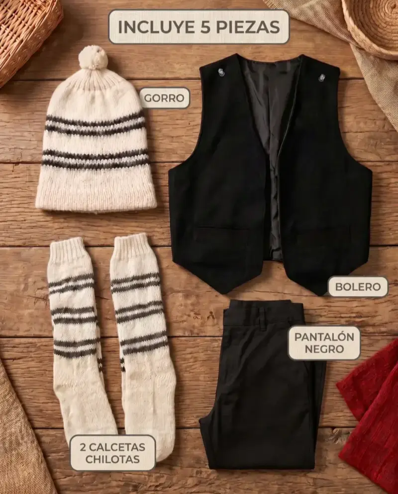 Trajes típicos chilenos con Accesorios - 3