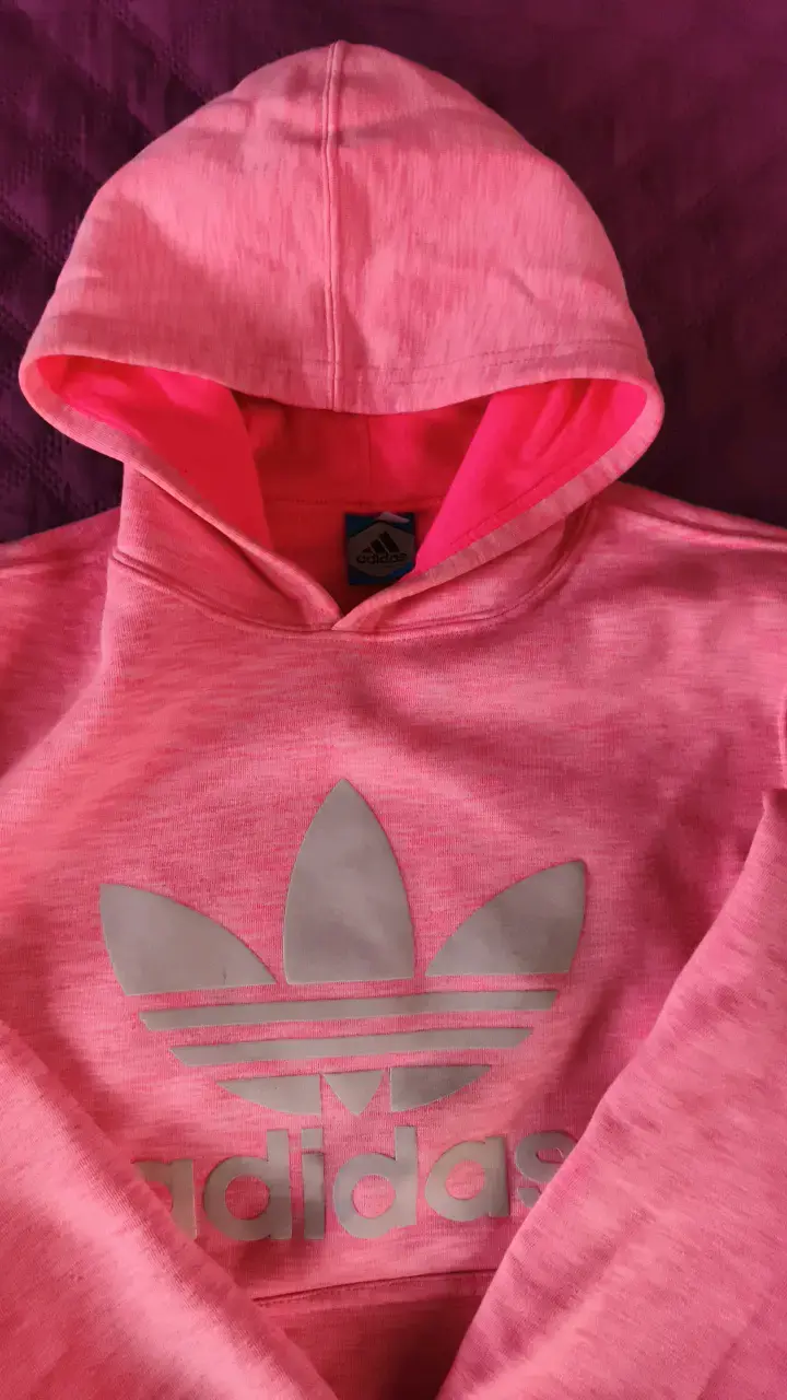 Polerón con capucha rosa Adidas para mujer - 2