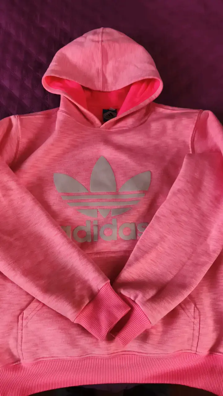 Polerón con capucha rosa Adidas para mujer - 3