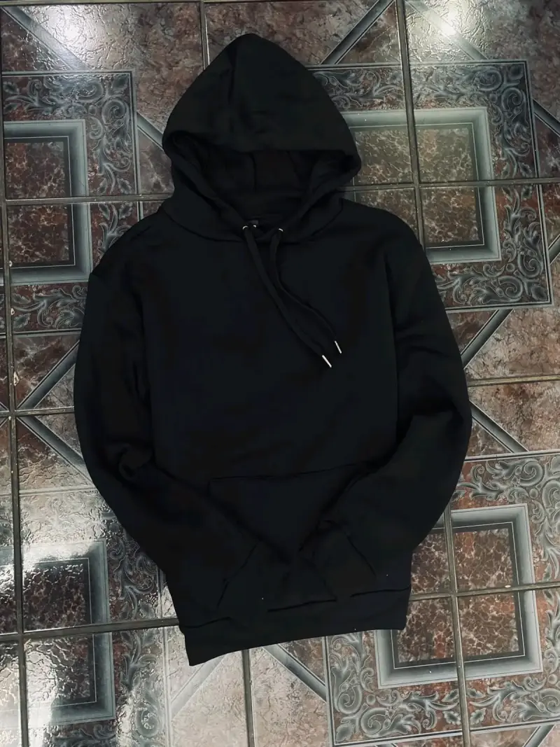 Polerón con capucha negro unisex - 1