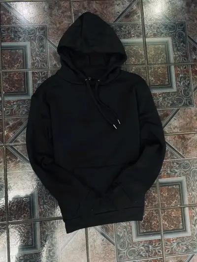 Polerón con capucha negro unisex - miniatura 1