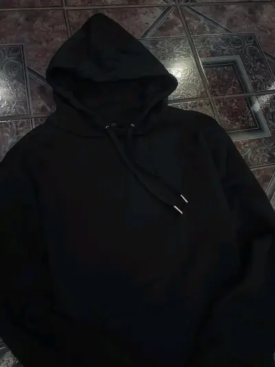 Polerón con capucha negro unisex - miniatura 2