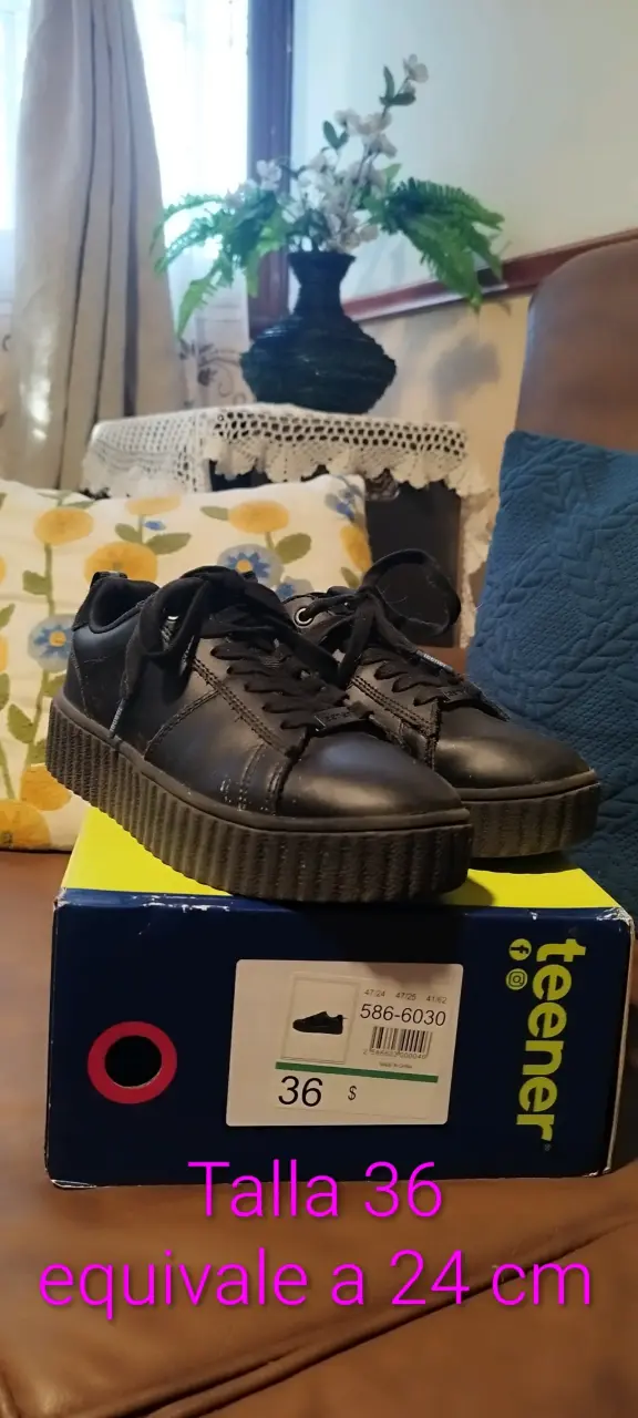 Zapatillas negras talla 36 para mujer - 1
