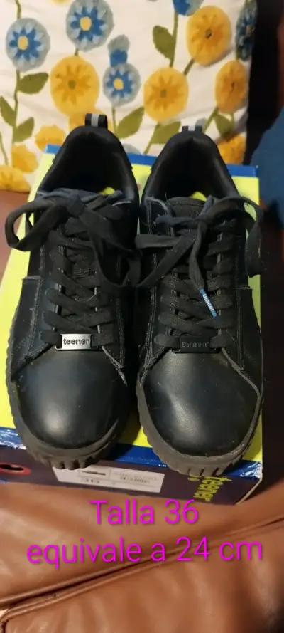Zapatillas negras talla 36 para mujer - miniatura 2