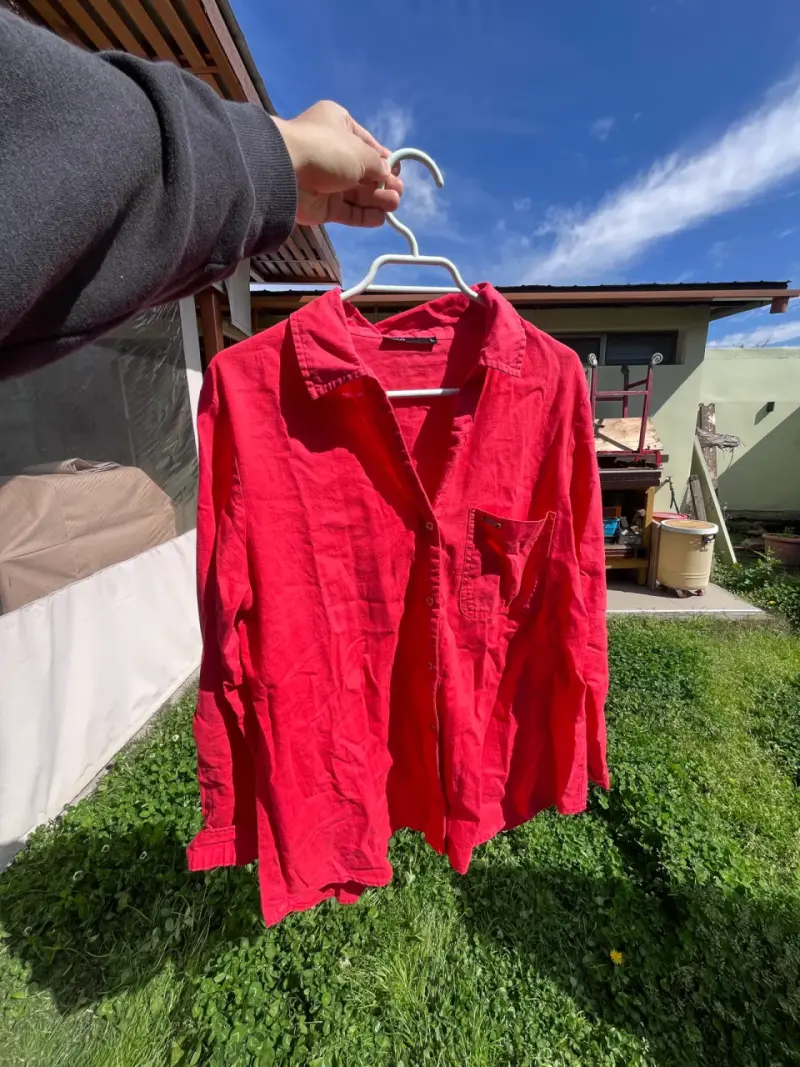 Camisa roja de algodón para - 1