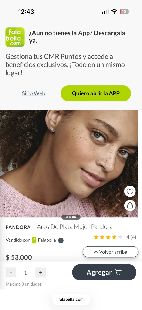 Aros de plata Pandora con diseño de estrella - 2