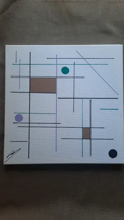 Cuadro abstracto geométrico moderno - miniatura 4