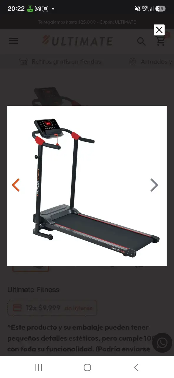 Caminadora Eléctrica Ultimate Fitness Plegable - 3
