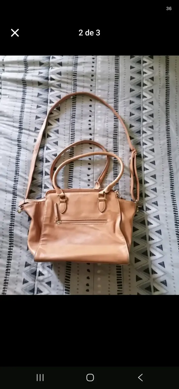 Cartera de cuero beige Secret con correa ajustable - 2