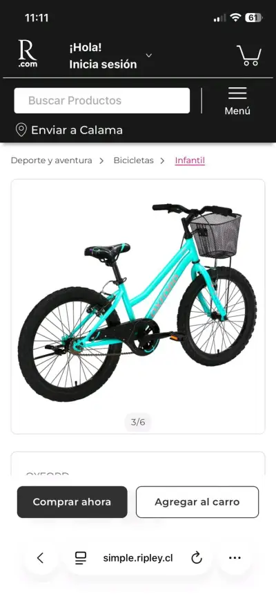 Bicicleta Infantil Oxford Luna Verde Aro 20 - miniatura 3