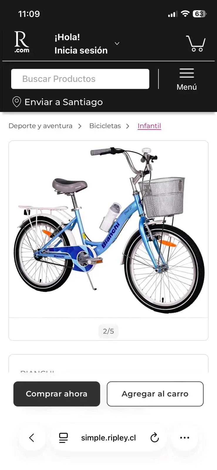 Bicicleta de Paseo Bianchi Street ST Lady Aro 20 Celeste - 2